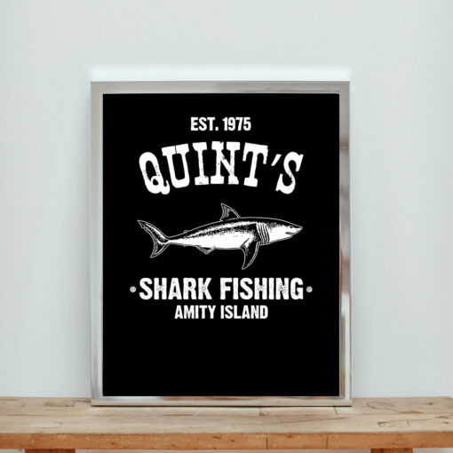 Quints Fishing Shark Aesthetic Wall Poster