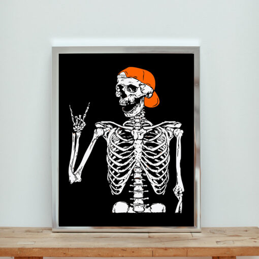 Rocker Skeleton Hand Rock Aesthetic Wall Poster