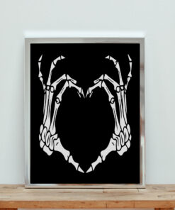 Skeleton Hand Heart Sign Bones Aesthetic Wall Poster
