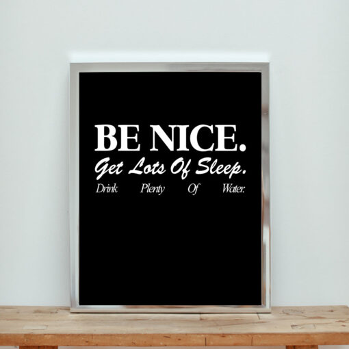 Sporty & Rich Be Nice Get Lots Of Sleep Aesthetic Wall Poster