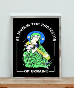 St. Javelin The Protector Of Ukraine Free Ukraine Aesthetic Wall Poster