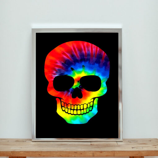 Tie Dye Skull Aesthetic Wall Poster